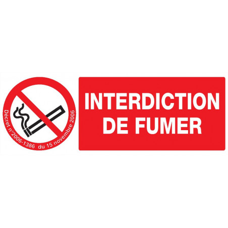 INTERDICTION DE FUMER (DECRET DU 15/11/2006) 330x200mm