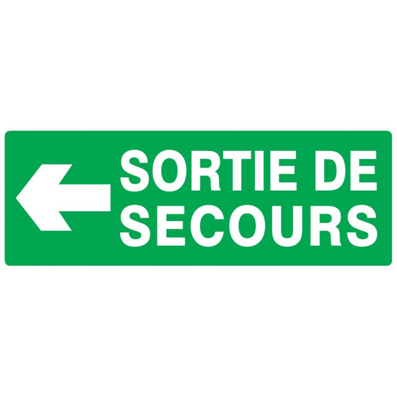 SORTIE DE SECOURS FLECHE A GAUCHE 330x200mm