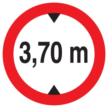 INTERDIT AUX VEHICULES DE PLUS DE 3.70M DE HAUT D.420mm