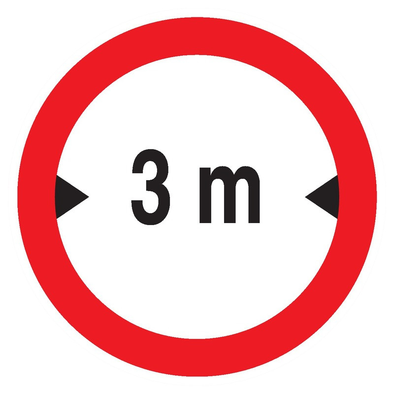 INTERDIT AUX VEHICULES DE PLUS DE 3.00M DE LARGE D420mm