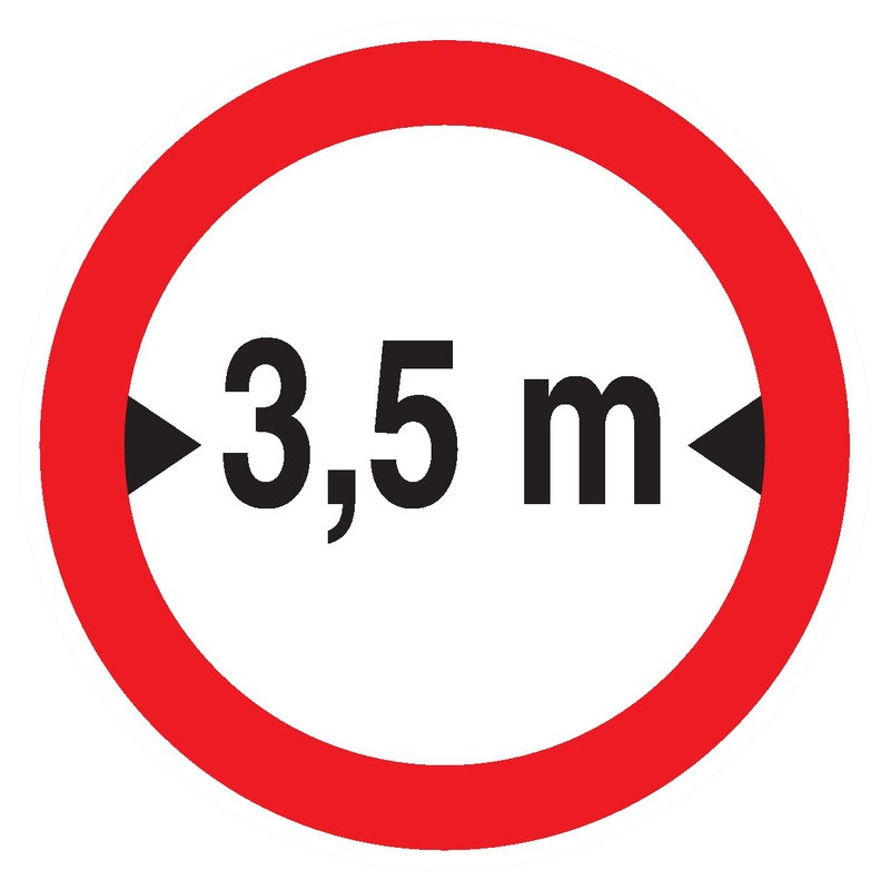 INTERDIT AUX VEHICULES DE PLUS DE 3.50M DE LARGE D420mm