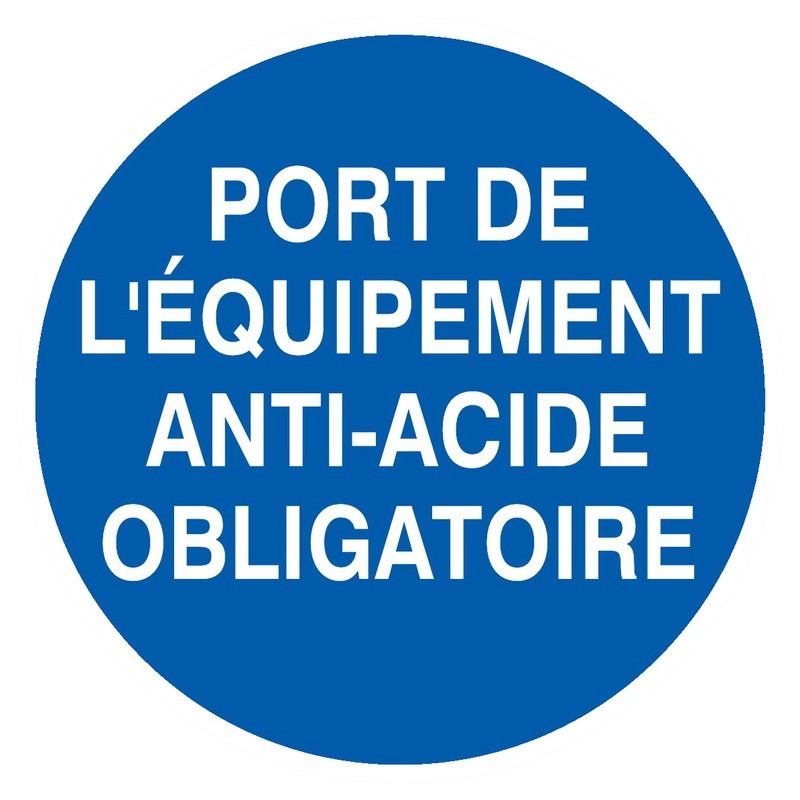 PORT DES EQUIPEMENTS ANTI-ACIDE OBLIGATOIRE D.420mm