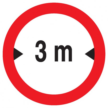 INTERDIT AUX VEHICULES DE PLUS DE 3.00M DE LARGE D.80mm