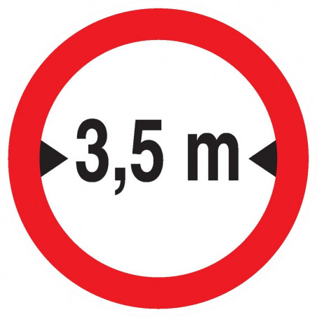 INTERDIT AUX VEHICULES DE PLUS DE 3.50M DE LARGE D.80mm