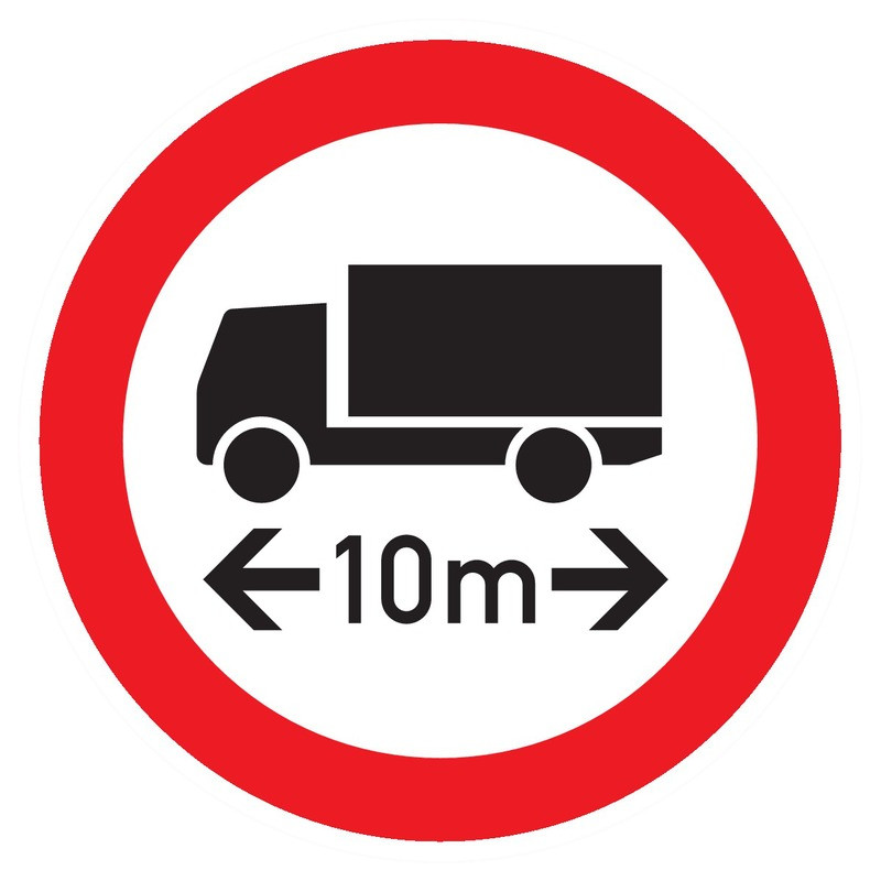 INTERDIT AUX VEHICULES DE PLUS DE 10M DE LONG D.80mm