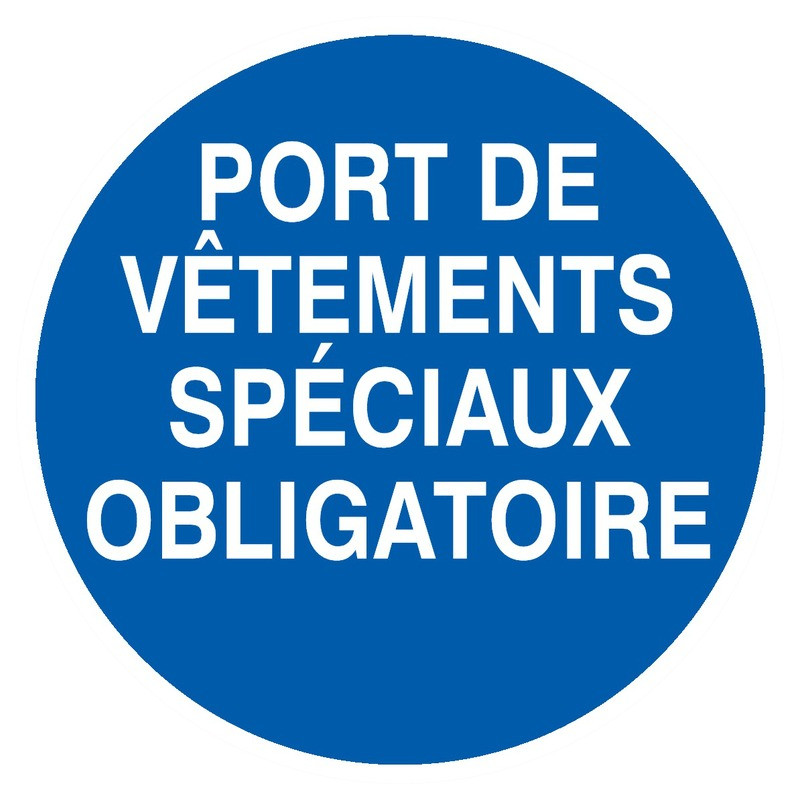 PORT DE VETEMENTS SPECIAUX OBLIGATOIRE D.80mm