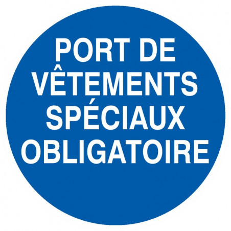 PORT DE VETEMENTS SPECIAUX OBLIGATOIRE D.80mm