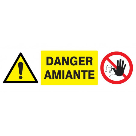 ACCES FORMELLEMENT INTERDIT/DANGER AMIANTE 330x75mm