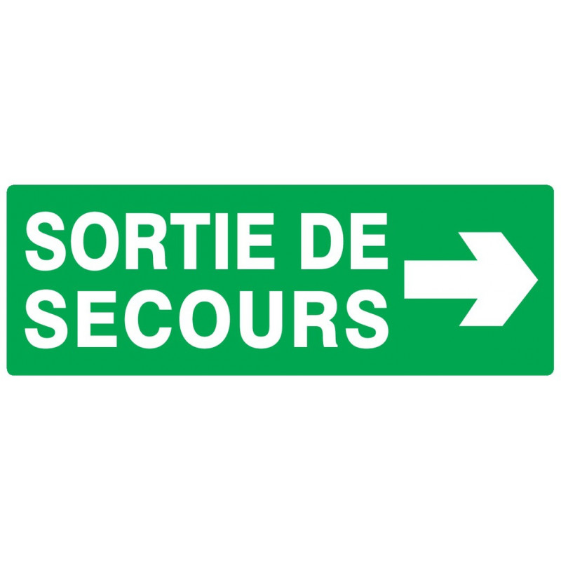 SORTIE DE SECOURS FLECHE A DROITE 330x75mm