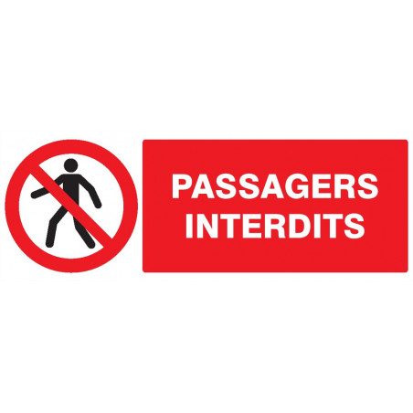 PASSAGERS INTERDITS 330x120mm