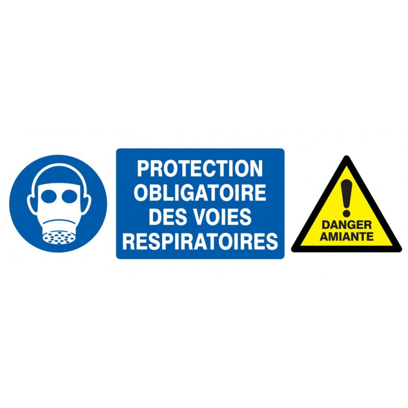 PROTECTION VOIES RESPIRATOIRES/DANGER AMIANTE 330x120mm