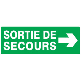 SORTIE DE SECOURS FLECHE A DROITE 330x120mm