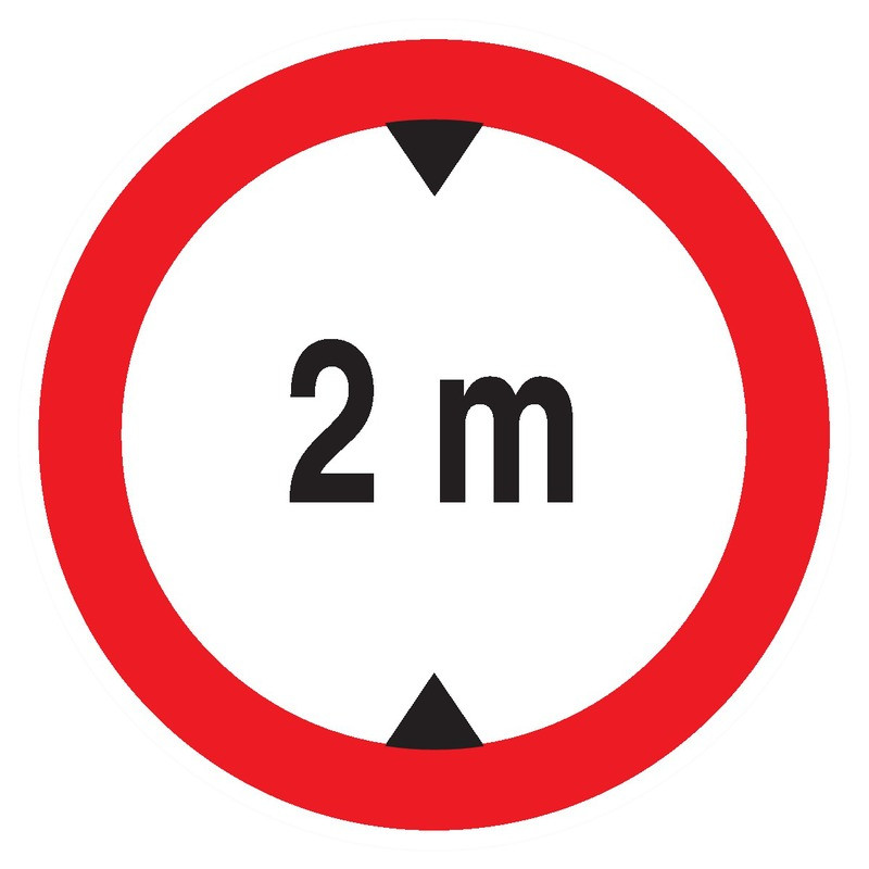 INTERDIT AUX VEHICULES DE PLUS DE 2.00M DE HAUT D.180mm