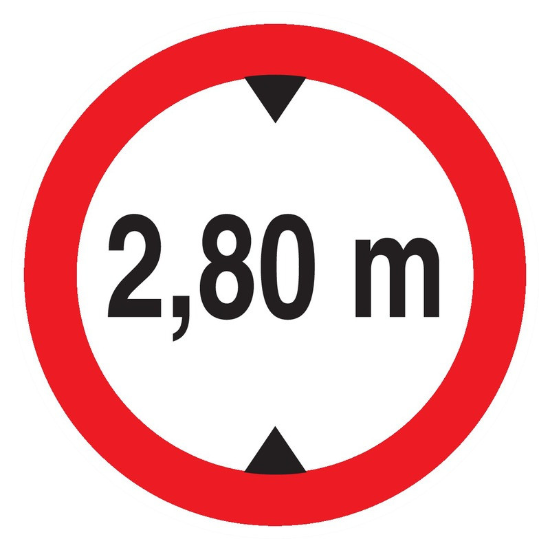 INTERDIT AUX VEHICULES DE PLUS DE 2.80M DE HAUT D.180mm