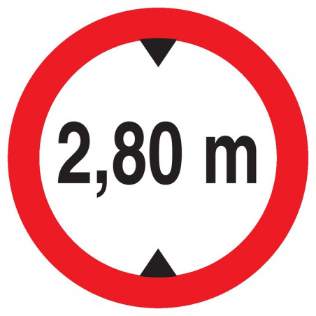 INTERDIT AUX VEHICULES DE PLUS DE 2.80M DE HAUT D.180mm