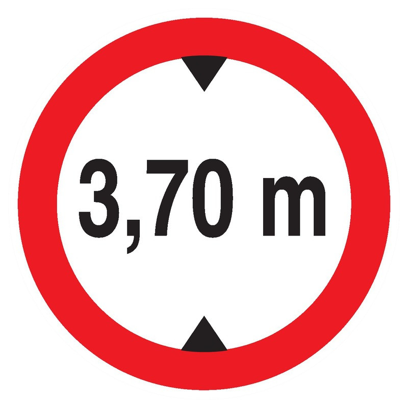 INTERDIT AUX VEHICULES DE PLUS DE 3.70M DE HAUT D.180mm