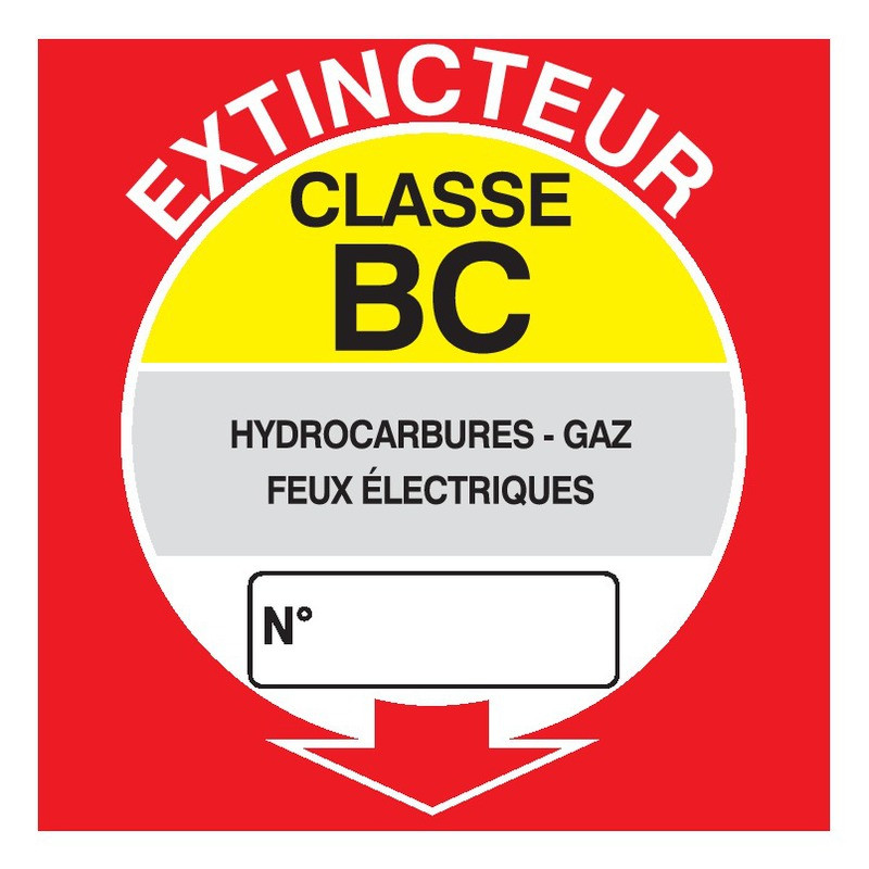 EXTINCTEUR CLASSE BC 200x200mm