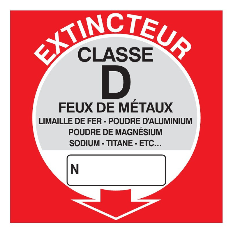 EXTINCTEUR CLASSE D 200x200mm