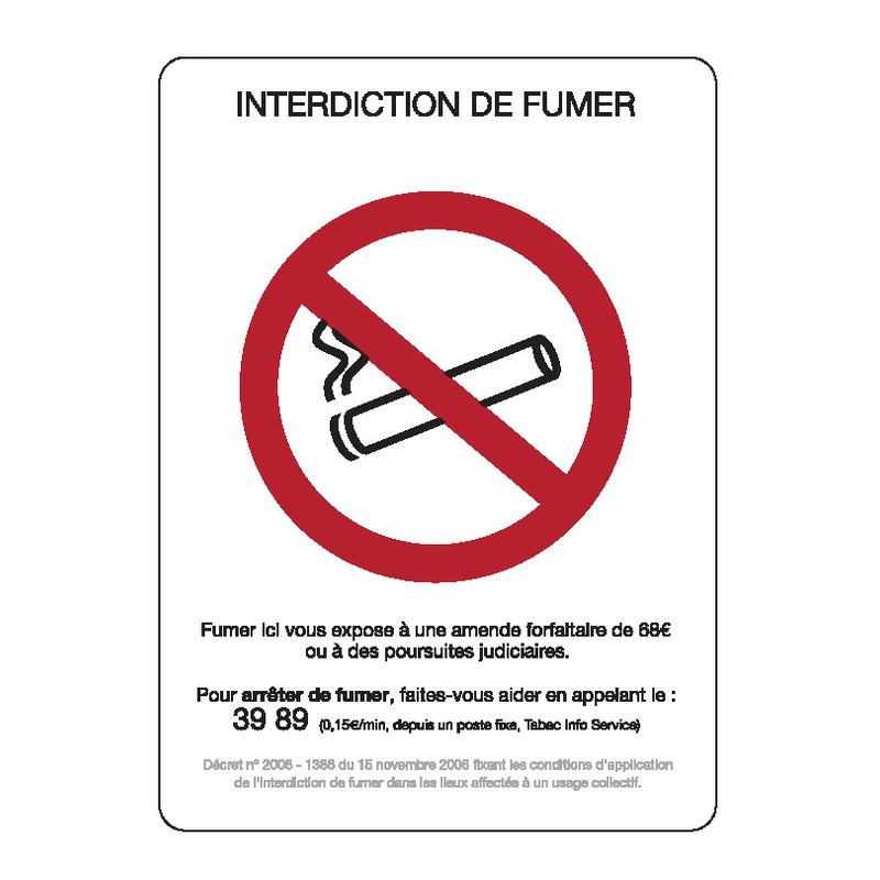 INTERDICTION DE FUMER 150X210mm (A5) PS CHOC