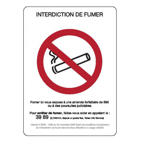 INTERDICTION DE FUMER 150X210mm (A5) PS CHOC