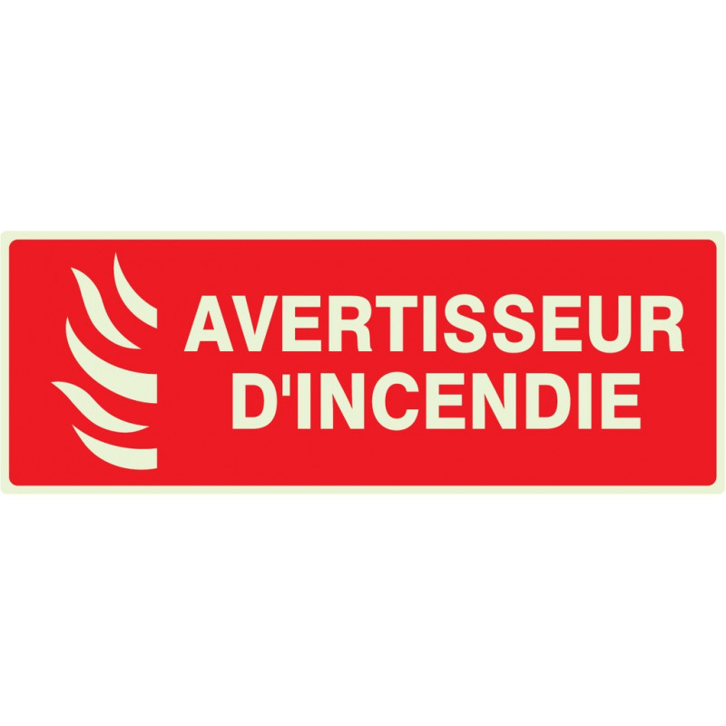 AVERTISSEUR D'INCENDIE LUMINESCENT 330x75mm