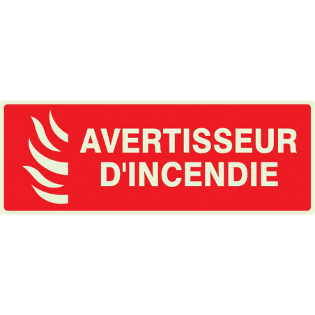 AVERTISSEUR D'INCENDIE LUMINESCENT 330x75mm