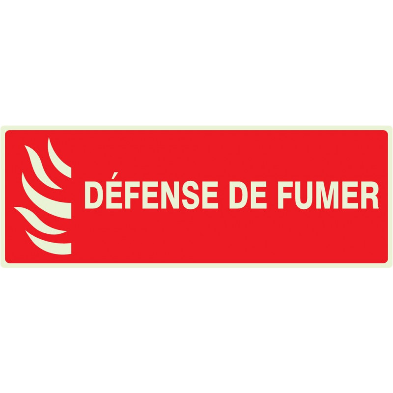 DEFENSE DE FUMER (INCENDIE) LUMINESCENT 330x120mm