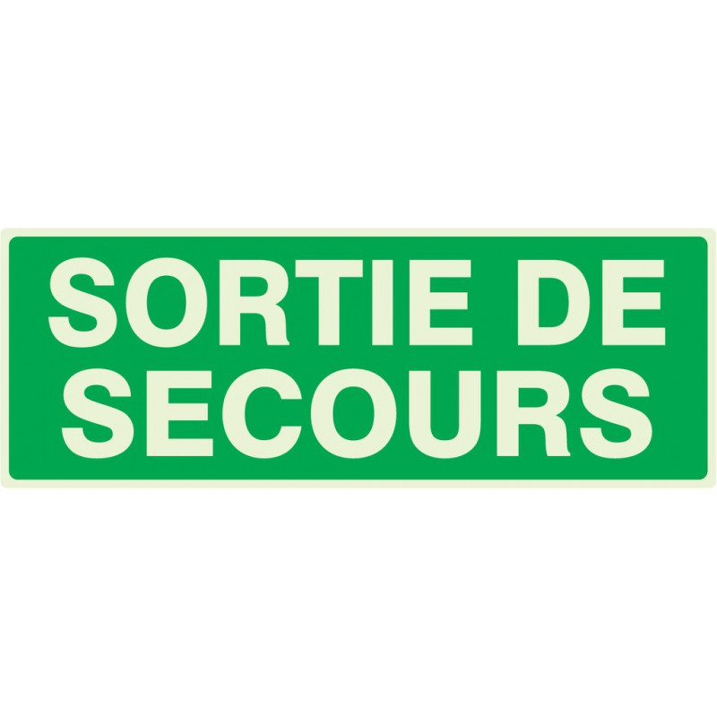 SORTIE DE SECOURS LUMINESCENT 330x120mm