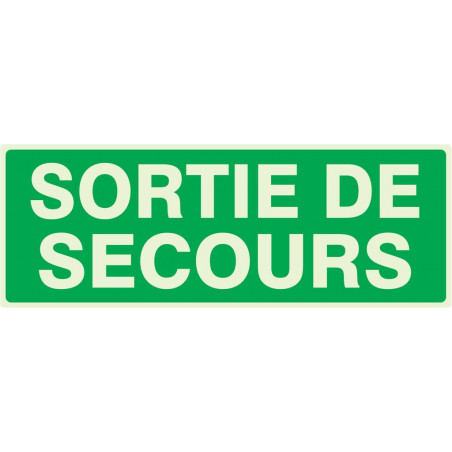 SORTIE DE SECOURS LUMINESCENT 330x120mm