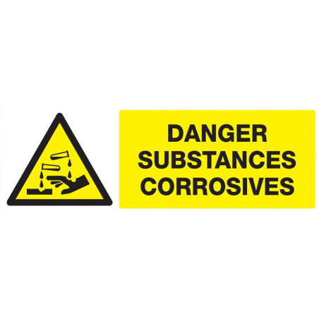 DANGER, SUBSTANCES CORROSIVES 200x52mm