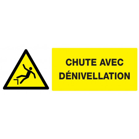 DANGER, CHUTE AVEC DENIVELLATION 200x52mm