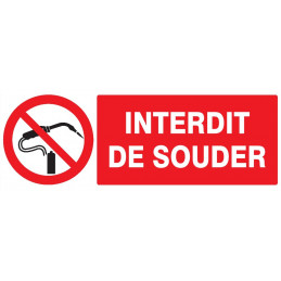 INTERDIT DE SOUDER 330x200mm