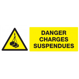 DANGER, CHARGES SUSPENDUES 330x200mm