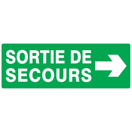 SORTIE DE SECOURS FLECHE A DROITE 330x200mm