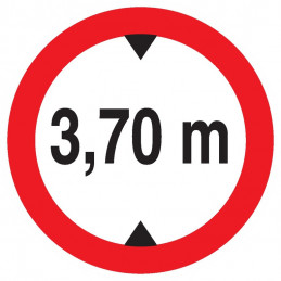 INTERDIT AUX VEHICULES DE PLUS DE 3.70M DE HAUT D.300mm