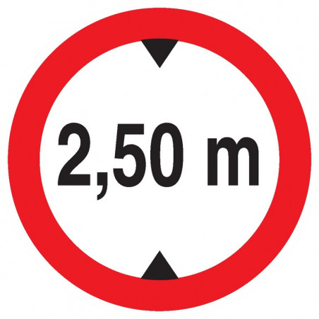 INTERDIT AUX VEHICULES DE PLUS DE 2.50M DE HAUT D.420mm