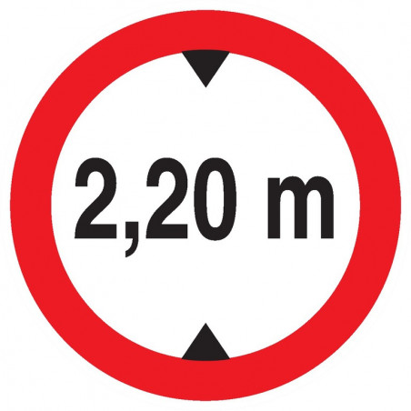 INTERDIT AUX VEHICULES DE PLUS DE 2.20M DE HAUT D.80mm