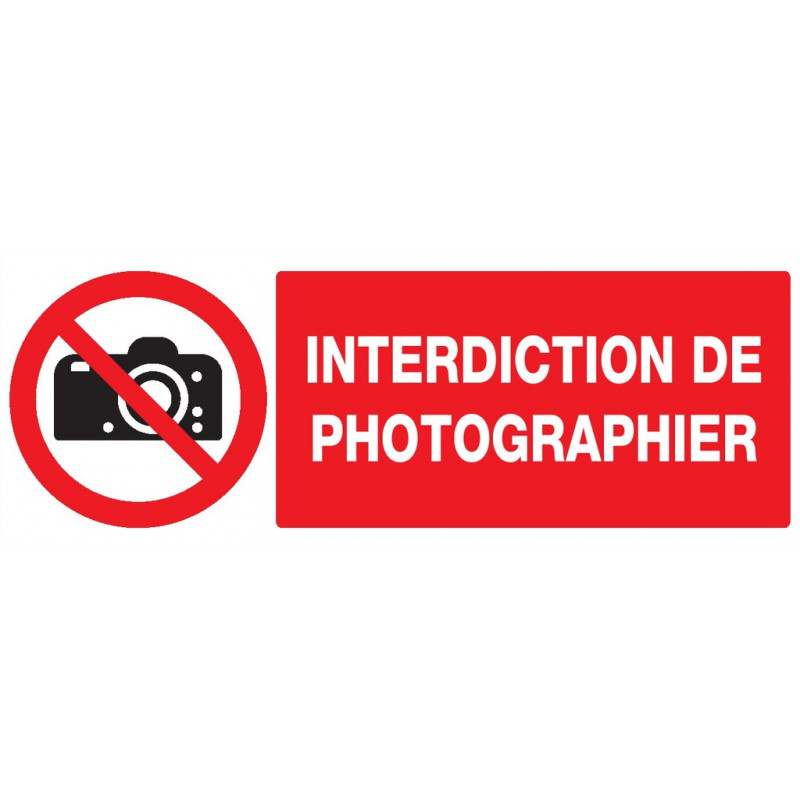 INTERDICTION DE PHOTOGRAPHIER 330x75mm