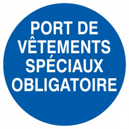 PORT DE VETEMENTS SPECIAUX OBLIGATOIRE D.180mm