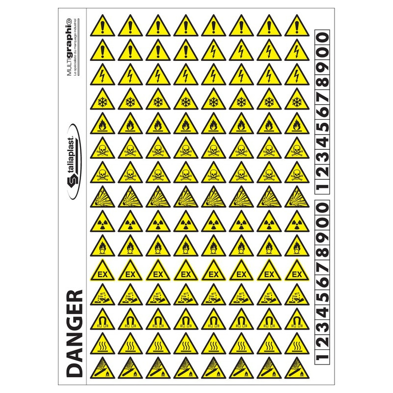 PLANCHE PICTOS AVERTISSEMENT 300X220mm