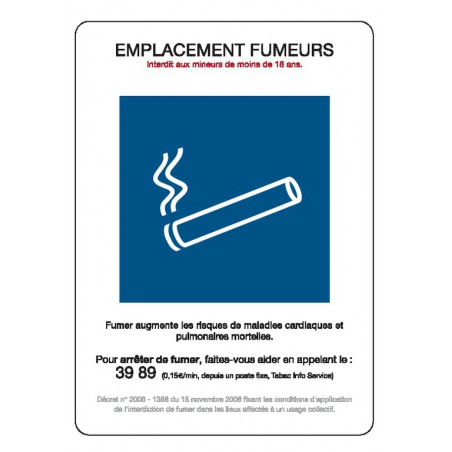 EMPLACEMENT FUMEURS 210X297mm (A4) ADHESIF