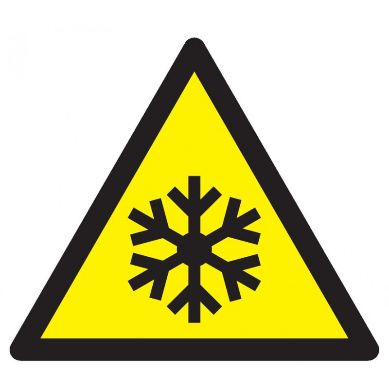 DANGER, BASSES TEMPERATURES COND° DE GEL 300X300X300mm