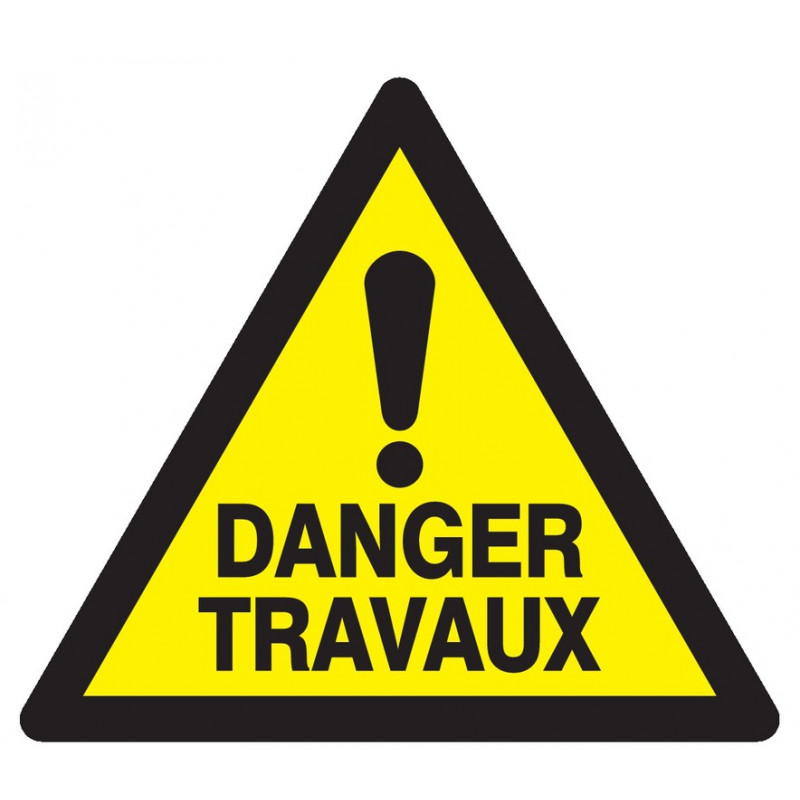 DANGER TRAVAUX 100x100x100mm