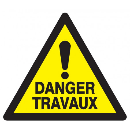 DANGER TRAVAUX 100x100x100mm